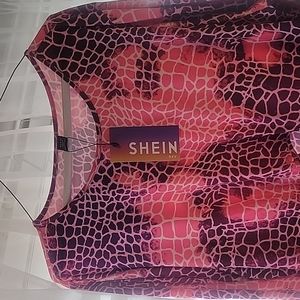 Shein 4x pink, purple and white stretchy body con dress. Brand new with tag.